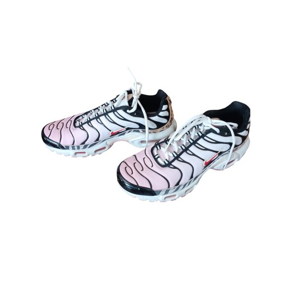 Unique Nike Air Max Plus Women’s Size 10 Pink/Black Animal Print - Picture 6 of 8